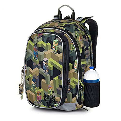 TOPGAL Mochilas Escolares Jóvenes Bolsa Escolar para Jugadores Mochila Chicos Motivo Gamer- Jugador Mochilas Colegio Muy Chula Y Práctica Se Adapta Tableta A4