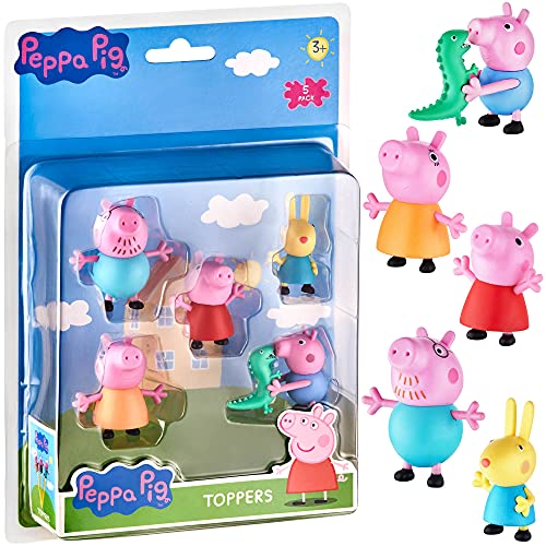 Toppers para lapices de Peppa Pig |5 Juguetes en 1 Pack | Colecciona los 12 Personajes de Peppa Pig |Juguetes para Niños y Artículos de Fiesta de Peppa Pig | Juego de Juguetes de Peppa Pig |por P.M.I.