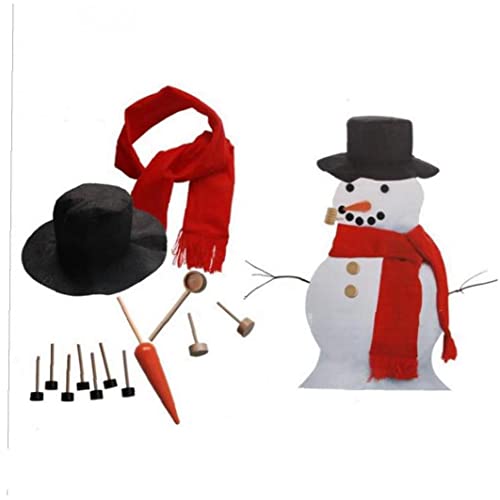 TOSSPER 1 Set Muñeco Nieve Decoración Kit Vestir Holiday Invierno Aire Libre Navidad Sombrero Bufanda Pipa Ojos Botón Nariz Muñeco Nieve Accesorios