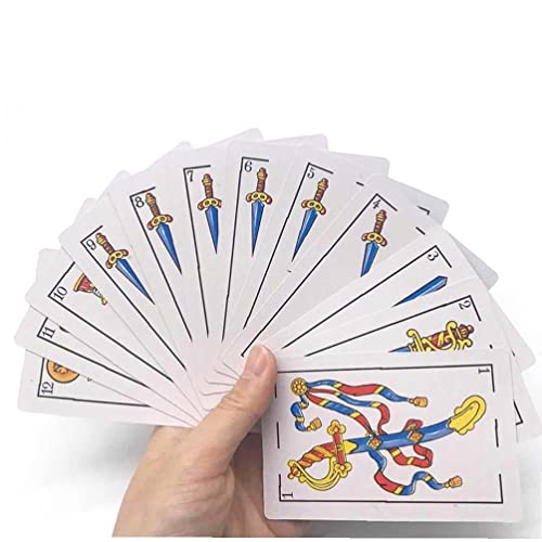 TOSSPER 50 Tarjetas Deck Spanish Family Party Board Game Magic Card Regalo Board Game Poker Tarjetas Póquer