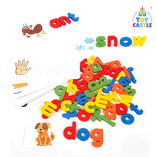 TOY CASTLE Juegos de ortografía para niños, Juguetes y juegos de ortografía, Tarjetas Flash Phonics, Match and Spell Next Steps, Montessori Toys Regalos de cumpleaños para él, Juguetes para niños