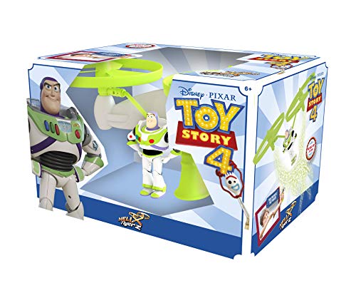 Toy Story, Helix - Figura Volante, hasta 10 m, Lanzador de Colores de Buzz y un Personaje de Buzz con 2 hélices, Juguete para niños a Partir de 6 años, TYR02