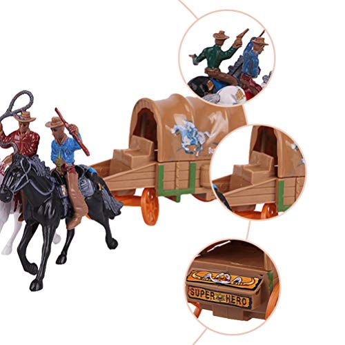 TOYANDONA 1 Juego de Vaquero Occidental Modelo de Carro de Arena Juguetes de Mesa de Vaquero Juguete de Juguete de Simulación Adorno de Carro