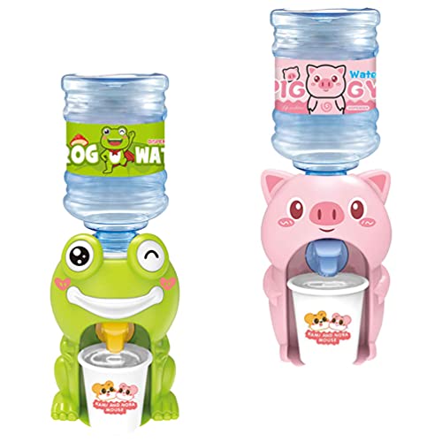 TOYANDONA 2 Piezas de Diseño Encantador de Dibujos Animados Mini Dispensador de Agua Juguetes Fuentes de Agua para Niños Juguetes Educativos de Simulación de Papel Novedad Regalos para