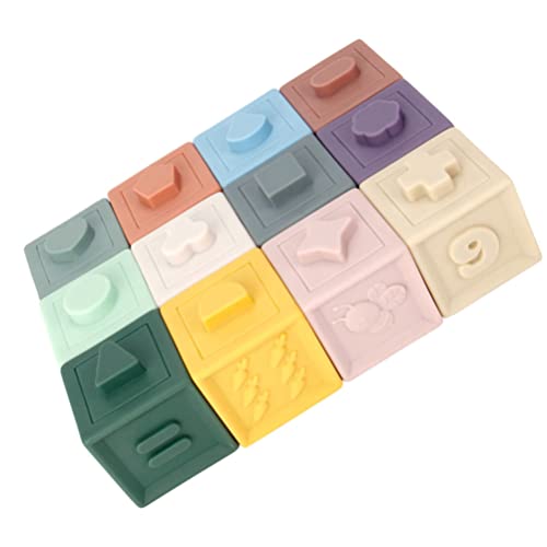 TOYANDONA Bloques de Construcción Blandos Sensorial Matee: Montessori Sensor Sensor Infantil Juguetes de Baño 12Pcs Packing Toys Rattles Toursher Toys para Niños Pequeños Infantil