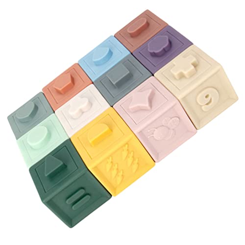 TOYANDONA Bloques de Construcción Blandos Sensorial Matee: Montessori Sensor Sensor Infantil Juguetes de Baño 12Pcs Packing Toys Rattles Toursher Toys para Niños Pequeños Infantil