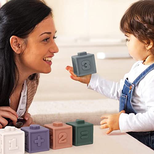 TOYANDONA Bloques de Construcción Blandos Sensorial Matee: Montessori Sensor Sensor Infantil Juguetes de Baño 12Pcs Packing Toys Rattles Toursher Toys para Niños Pequeños Infantil