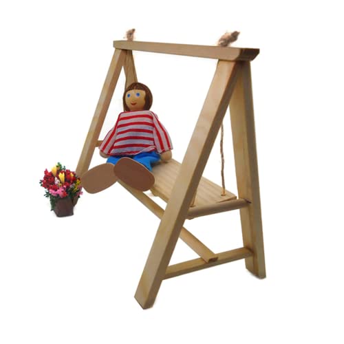 TOYANDONA Pórchido en Miniatura Mini Silla de Madera Banco Hamaca Juguete Muñeco Casa de Hadas Jardín Muebles Accesorios para Casa Muñeca Patio Patio Decoración Paisaje