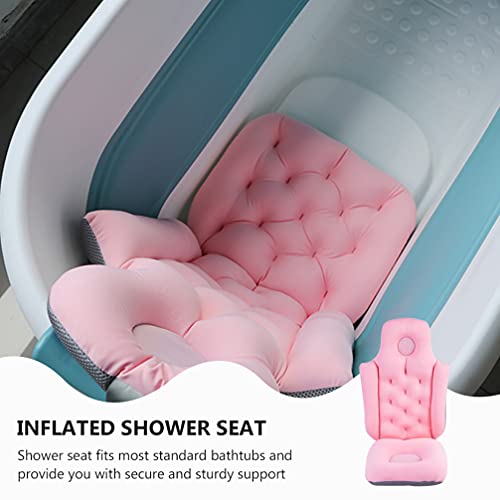 TOYANDONA Silla de Bañera Inflable Bañera Plegable Portátil Lavabo de Ducha Asiento de Viaje para Ancianos Y Mujeres Embarazadas Rosa