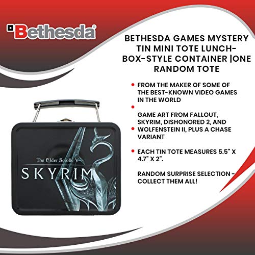 toynk Bethesda Games Mystery Tin Mini Tote Lunchbox-Style Container |One Random Tote