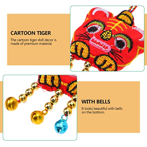 Toyvian 4Pcs Tigre Colgante Colgante Año 2022 Año Nuevo Ornamento Animal Chino del Zodiaco con El Coche Cascabel Amuleto de La Suerte Interior para La Tienda de Hogar