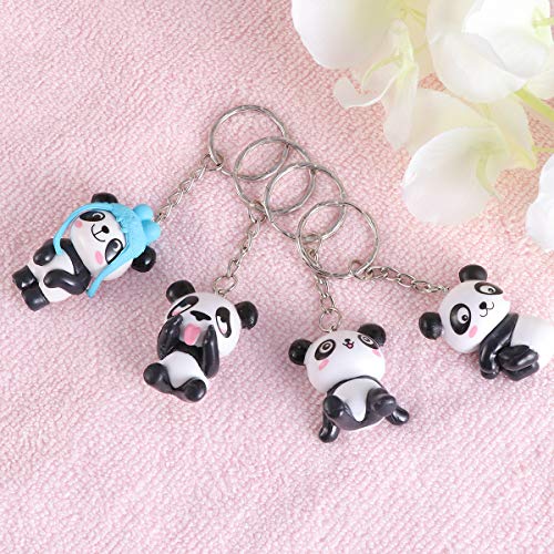 Toyvian 8 llaveros con diseño de oso panda con dibujos animados para colgar en el bolso, bolso, el bolso o las llaves del coche