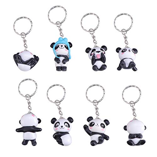 Toyvian 8 llaveros con diseño de oso panda con dibujos animados para colgar en el bolso, bolso, el bolso o las llaves del coche