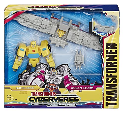 Transformer Juguetes, Figura De Acción De Bumblebee Bumblebee Cyberverse Spark Bumble - Se Combina Con El Vehículo De La Armadura De La Bujía De La Tormenta Del Océano For Encender - 6 Pulgadas , Jugu