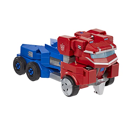 Transformers Toys Bumblebee Cyberverse Adventures Dinobots Unite Roll N' Change Optimus Prime Figura de acción, 6 en adelante, 25 cm (Hasbro F27315X1)