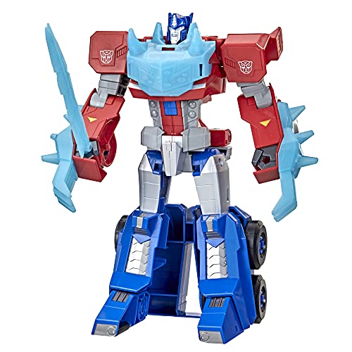 Transformers Toys Bumblebee Cyberverse Adventures Dinobots Unite Roll N' Change Optimus Prime Figura de acción, 6 en adelante, 25 cm (Hasbro F27315X1)