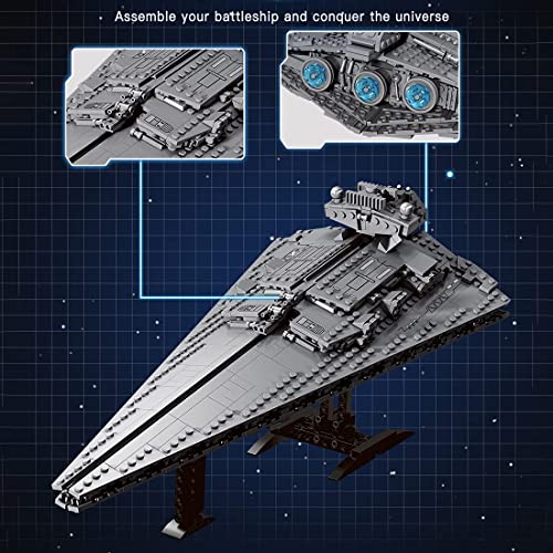 TRCS Destructor de estrella técnica, 891 piezas, compatible con la flota de estrellas Lego Imperial