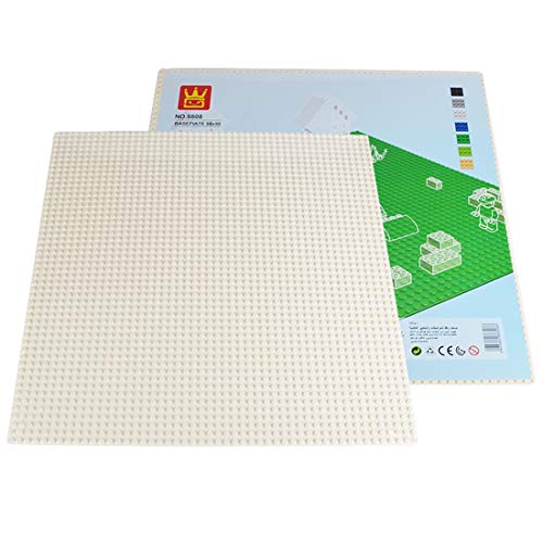 TRCS Placa base blanca, 50 x 50 orificios, 40 x 40 cm, juego educativo, tabla de actividad, placa base, juguete infantil, compatible con Lego