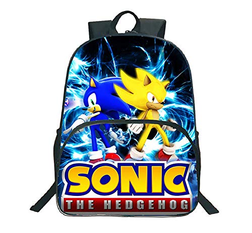 TREES Mochila Satchel para Chicas Chicos Sonic 3D Prints Mochila Escolar Impermeable Linda Mochila 11.81 * 3.93 * 9.44 Pulgadas,K