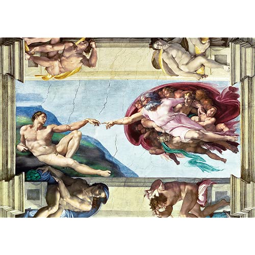 Trefl- Die Erschaffung Adams, Michelangelo 1000 Teile, Premium Quality, für Erwachsene und Kinder AB 12 Jahren Puzzle, Multicolor (10590)