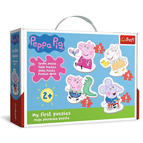 Trefl- Die reizende Wutz, Peppa Pig Von 3 bis 6 Teilen, 4 Sets, Baby Classic, für Kinder AB 2 Jahren Puzzle, Color Coloreado (TR36086)