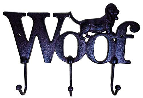 Trends & Trade Perchero WOOF perro 26 x 18 cm perro metal 3 ganchos toallero figura decorativa GCE F97