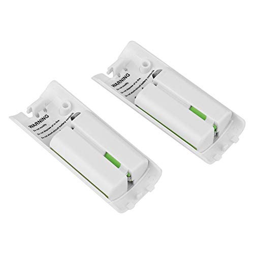 Triamisu Paquete de batería Recargable de Alta Capacidad de 2 PCS 2800mAh con estación de Soporte de Base de Doble Cargador para Control Remoto Wii-Blanco