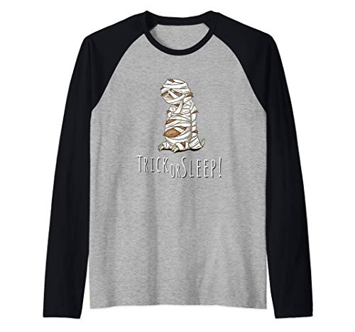 Trick Or Sleep Perezoso Perezoso Mamá Perezosa Halloween Camiseta Manga Raglan