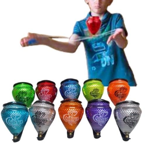 TROMPO Cobra Punta de Acero Modelo para niños y Grandes, Juguete Peonza Divertida a Todo Color, 1 Unidad ( Colores AL Asar EN TU Pedido) Perfecto Regalo DE CUMPLEAÑOS para LOS NIÑOS.