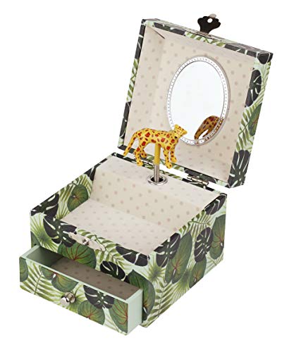 TrouSSELIER – Caja para tesoros y joyas musicales – Ideal regalo para niños – Música de la Bella de madera dormida de chaikovsky – Color verde