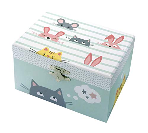 Trousselier - Cofre Musical Fosforescente Chat, Verde Celadon (S50804)