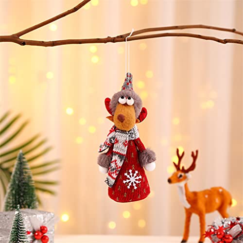 TSBB 20cm / 8in Mini muñeca de Navidad Figuras de Juguete de Peluche decoración de habitación Colgante de Ganchillo Adorno de Costura a Mano artesanía