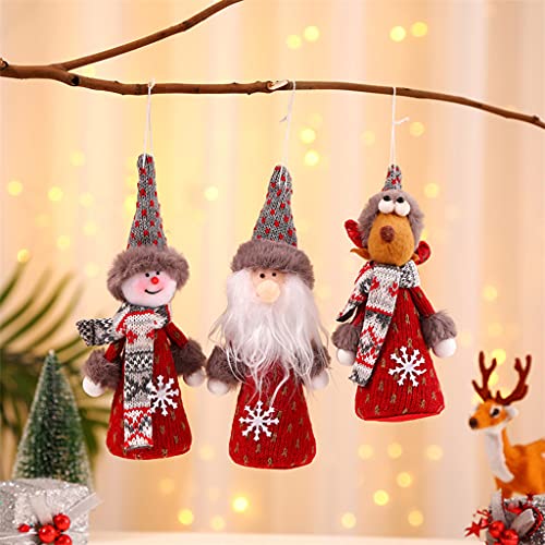 TSBB 20cm / 8in Mini muñeca de Navidad Figuras de Juguete de Peluche decoración de habitación Colgante de Ganchillo Adorno de Costura a Mano artesanía