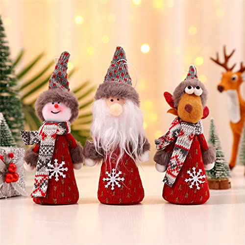 TSBB 20cm / 8in Mini muñeca de Navidad Figuras de Juguete de Peluche decoración de habitación Colgante de Ganchillo Adorno de Costura a Mano artesanía