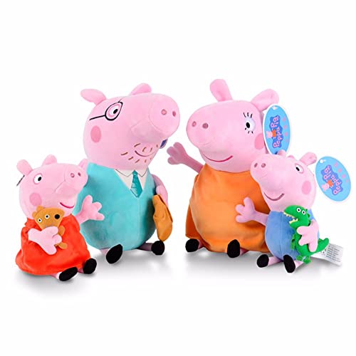 TTHH Peppa Pig Plush, Pig Peppa George Peppa Daddy Mommy Peppa Colección De Juguetes De Peluche, Lindo Paquete Familiar, Juguetes De Peluche, Regalos para Niños Mom