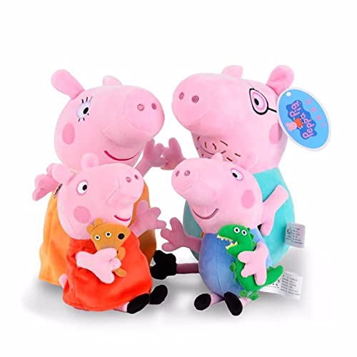 TTHH Peppa Pig Plush, Pig Peppa George Peppa Daddy Mommy Peppa Colección De Juguetes De Peluche, Lindo Paquete Familiar, Juguetes De Peluche, Regalos para Niños Mom