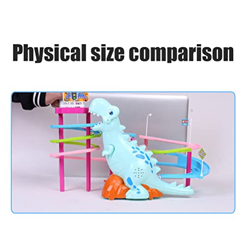 Tumnea Pista de Dinosaurio eléctrico Juguete de Diapositiva Juguete Educativo de Escalera de Escalada con luz Musical Juguete Interactivo Juego de escaleras de Escalada para niños Regalo