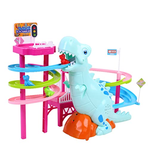 Tumnea Pista de Dinosaurio eléctrico Juguete de Diapositiva Juguete Educativo de Escalera de Escalada con luz Musical Juguete Interactivo Juego de escaleras de Escalada para niños Regalo