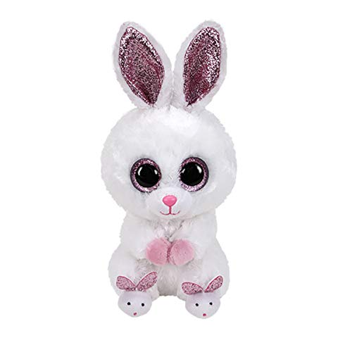 TY 36315 Slippers Rabbit - Peluche de conejo, color blanco