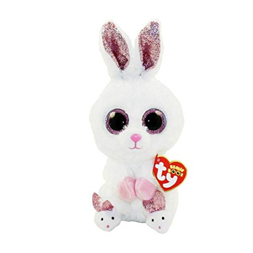 TY 36315 Slippers Rabbit - Peluche de conejo, color blanco