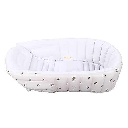 Ufolet Bañera Infantil, Bañera Inflable para Bebé, Espacio Grande, Portátil, PVC Suave para Niños Pequeños, para Viajes, para la Sala de Estar del Hogar(Flor de Olivo)