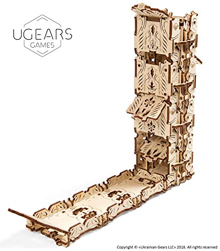 UGEARS Modelo Mecánico Puzzle 3D - Torre de Dados Modular de Madera - Dice Tower - 4 Copas de Dados Maquetas para Construir Adultos para Juegos de Mesa Juego de Cartas Rompecabezas Adultos