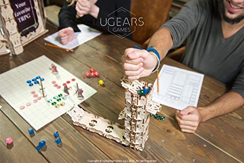 UGEARS Modelo Mecánico Puzzle 3D - Torre de Dados Modular de Madera - Dice Tower - 4 Copas de Dados Maquetas para Construir Adultos para Juegos de Mesa Juego de Cartas Rompecabezas Adultos