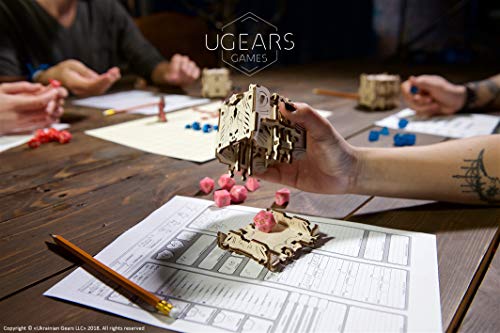 UGEARS Modelo Mecánico Puzzle 3D - Torre de Dados Modular de Madera - Dice Tower - 4 Copas de Dados Maquetas para Construir Adultos para Juegos de Mesa Juego de Cartas Rompecabezas Adultos