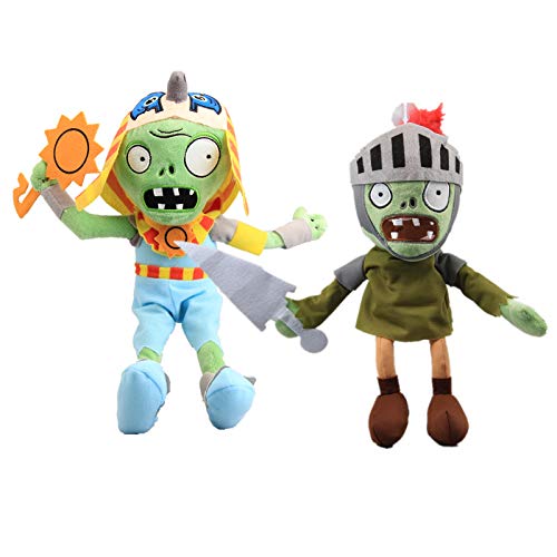 uiuoutoy 2 unids/set plantas vs zombies Plushies caballero zombi el faraón de Egipto zombi pvz juguetes de peluche suaves muñecas de regalo