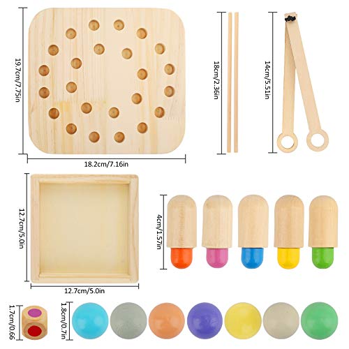 Ulikey Ajedrez de Memoria, Juguete Ajedrez Memoria Madera 2 en 1, Ajedrez de Memoria Montessori de Madera,Juego Memoria Interacción Entre Padres e Hijos, Juguetes Cognitivos de Color para Niños