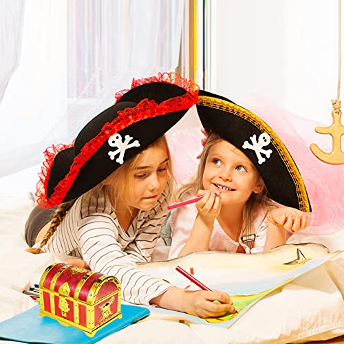 Ulikey Cofre del Tesoro Pirata, Monedas de Oro y Gemas Piratas del Tesoro Juguete Niños, Búsqueda del Tesoro, Pirata del Tesoro para la Caza, Cofre del Tesoro Decoración Partido Regalo (Type 1)