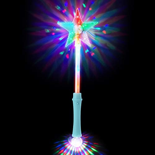 UltraByEasyPeasyStore Ultra 1 Azul Luz LED Varita Mágica Luminosa Juguetes de Princesa Varita Magica Niña con Bola de Disco Varita Luminosa Barita Magica Niña Ideal para Fiestas Varitas Luminosas