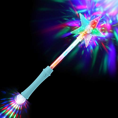 UltraByEasyPeasyStore Ultra 1 Azul Luz LED Varita Mágica Luminosa Juguetes de Princesa Varita Magica Niña con Bola de Disco Varita Luminosa Barita Magica Niña Ideal para Fiestas Varitas Luminosas