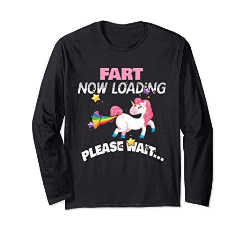 Unicorn Fart Now Loading Please Wait - Funny Unicorns Lover Manga Larga